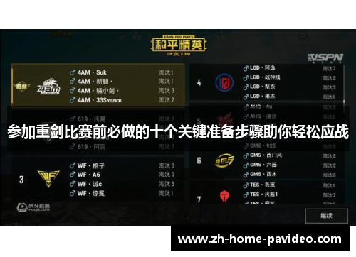 参加重剑比赛前必做的十个关键准备步骤助你轻松应战