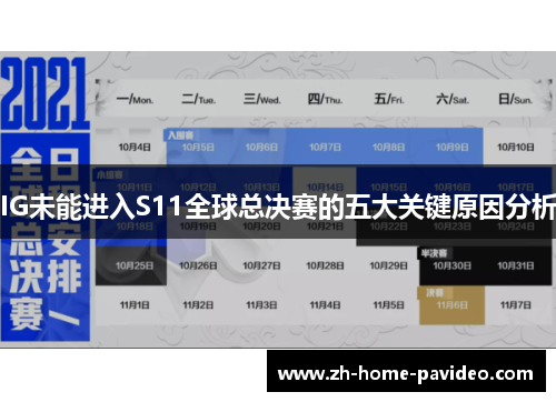IG未能进入S11全球总决赛的五大关键原因分析