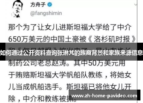 如何通过公开资料查询张琳芃的族裔背景和家族来源信息